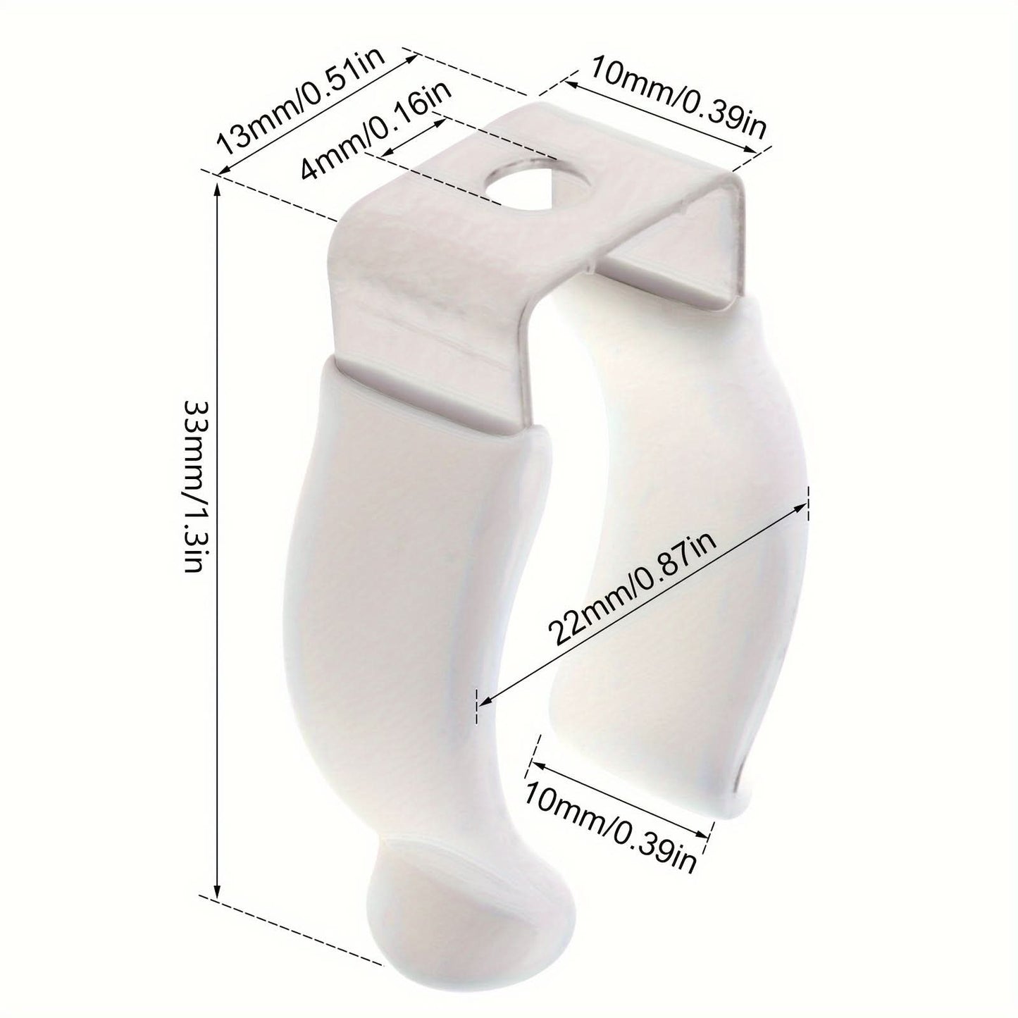 10-Pack T8 Stainless Steel U-Clip Brackets for Fluorescent LED Bulb Installation