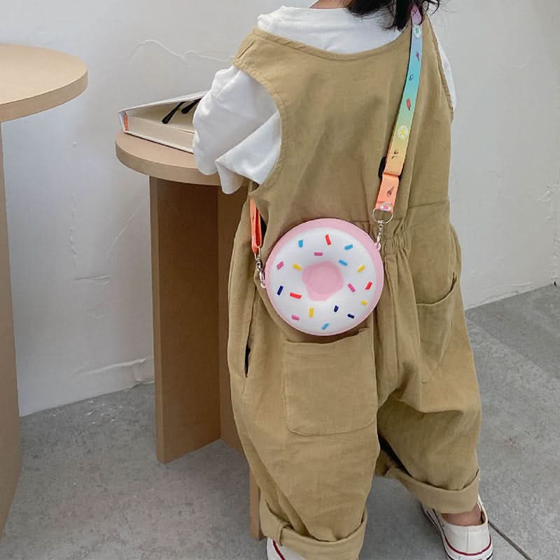 Donut-Shaped Girls' Coin Purse Shoulder Bag