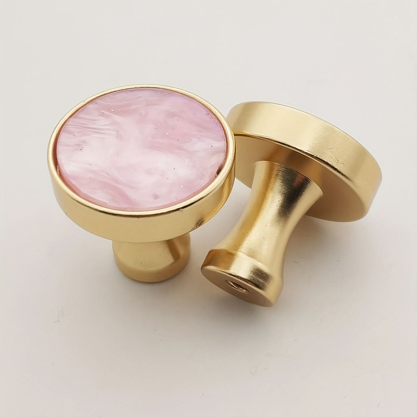 10-Pack Pink Aluminum Drawer Handles – Matte Powder-Coated Ring Pulls