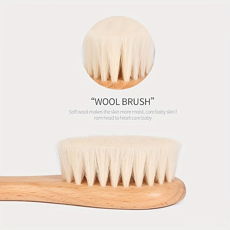 Soft Wooden Baby Hair Brush and Comb Set