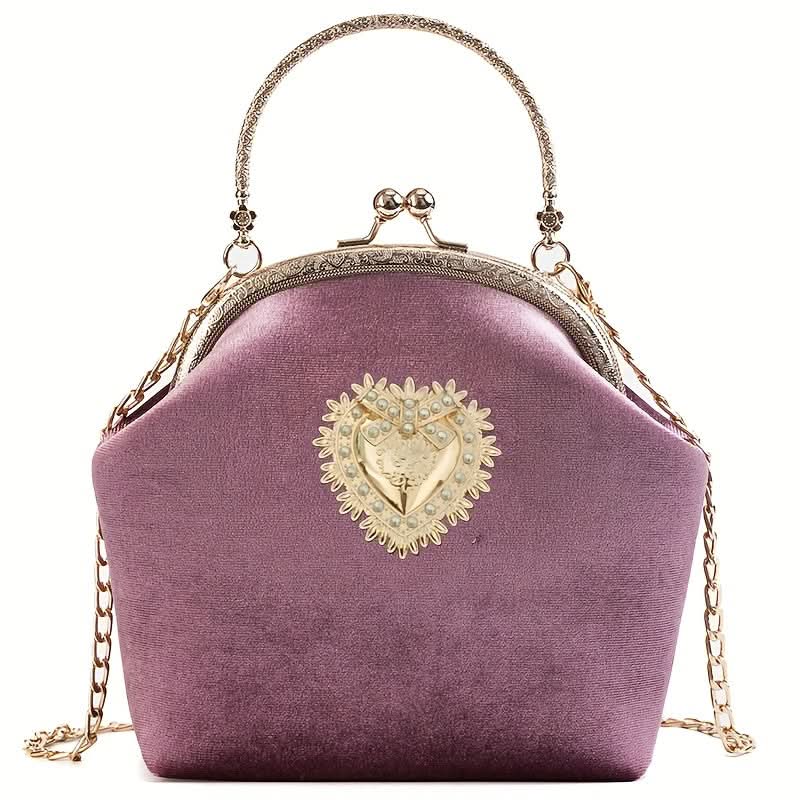 Elegant Velvet Buckle Clutch – Removable Strap