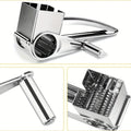 Stainless Steel Rotary Cheese Grater – Manual Parmesan Shredder for Mozzarella