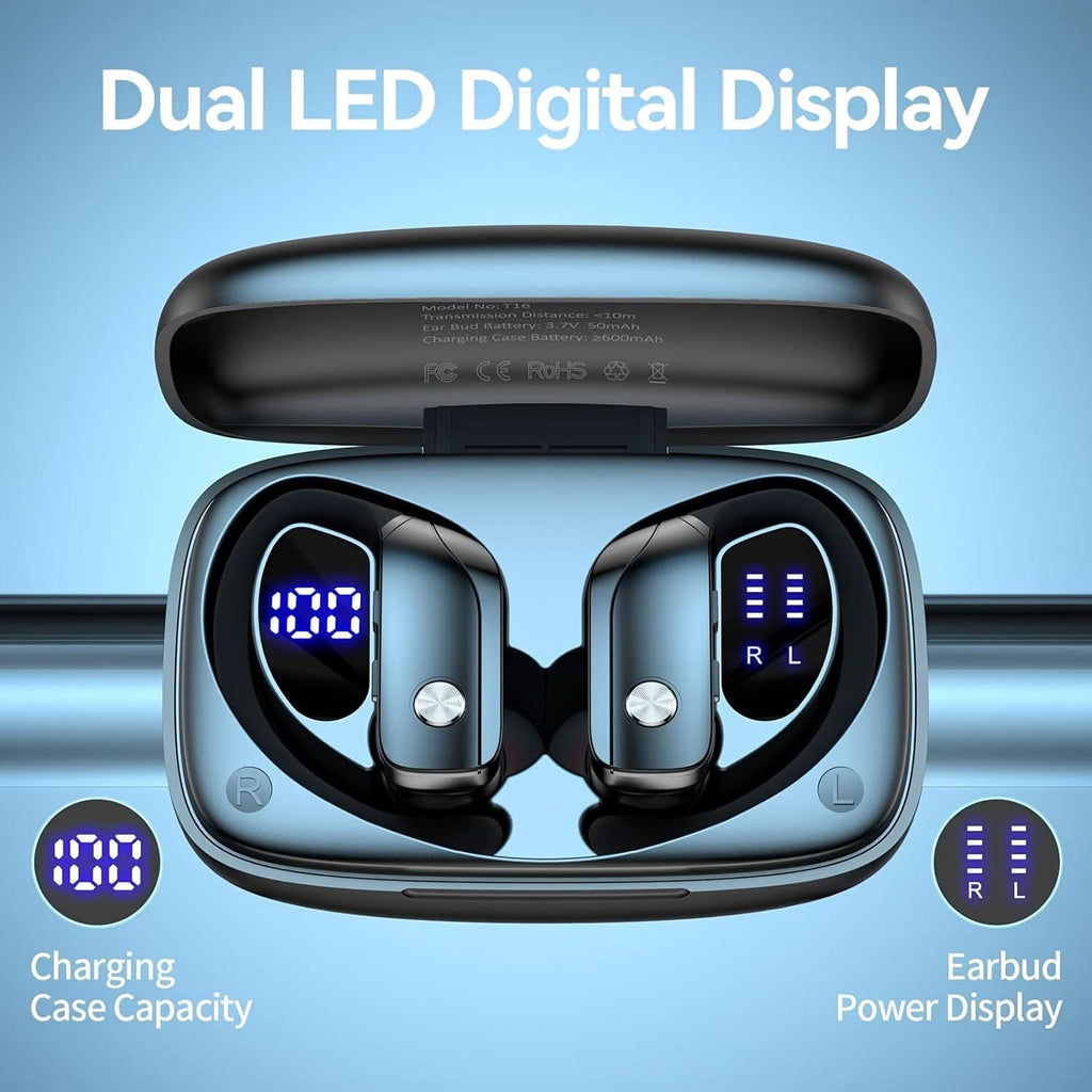 Wireless Earbuds with Ear hooks, In-Ear Stereo Headphones