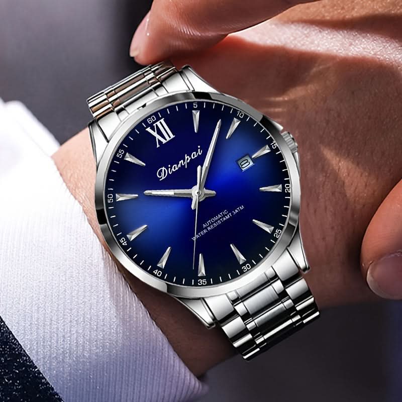 Men's Automatic Mechanical Watch, Stainless Steel, Luminous Hands