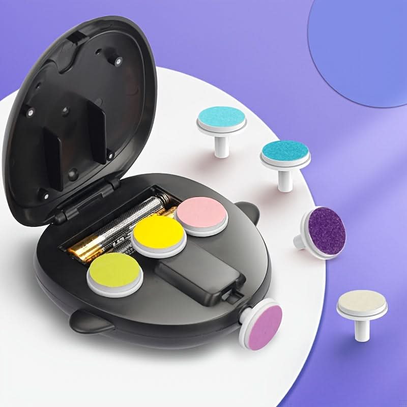 Electric Nail Grinder for Babies, Cartoon Penguin Design, 8 Grinding Heads