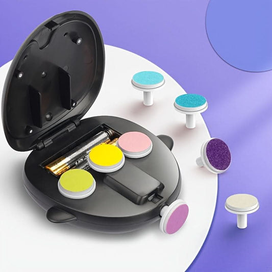 Electric Nail Grinder for Babies, Cartoon Penguin Design, 8 Grinding Heads