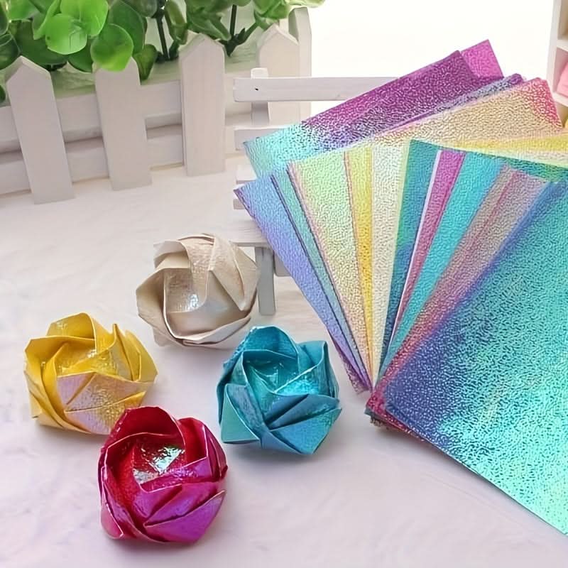 100pcs Shiny Glitter Origami Paper Squares