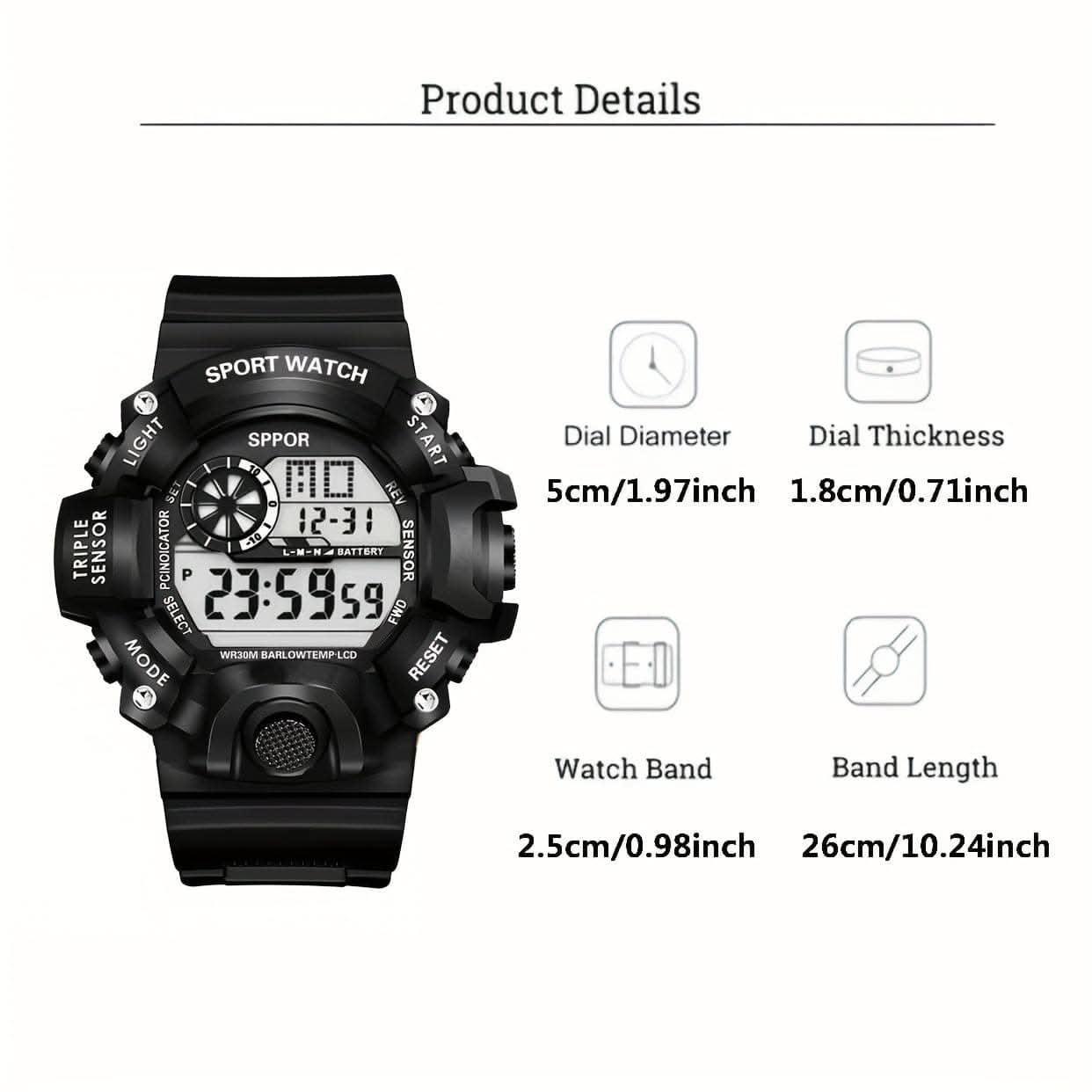 Trendy Men's Multi-Functional Electronic Watch