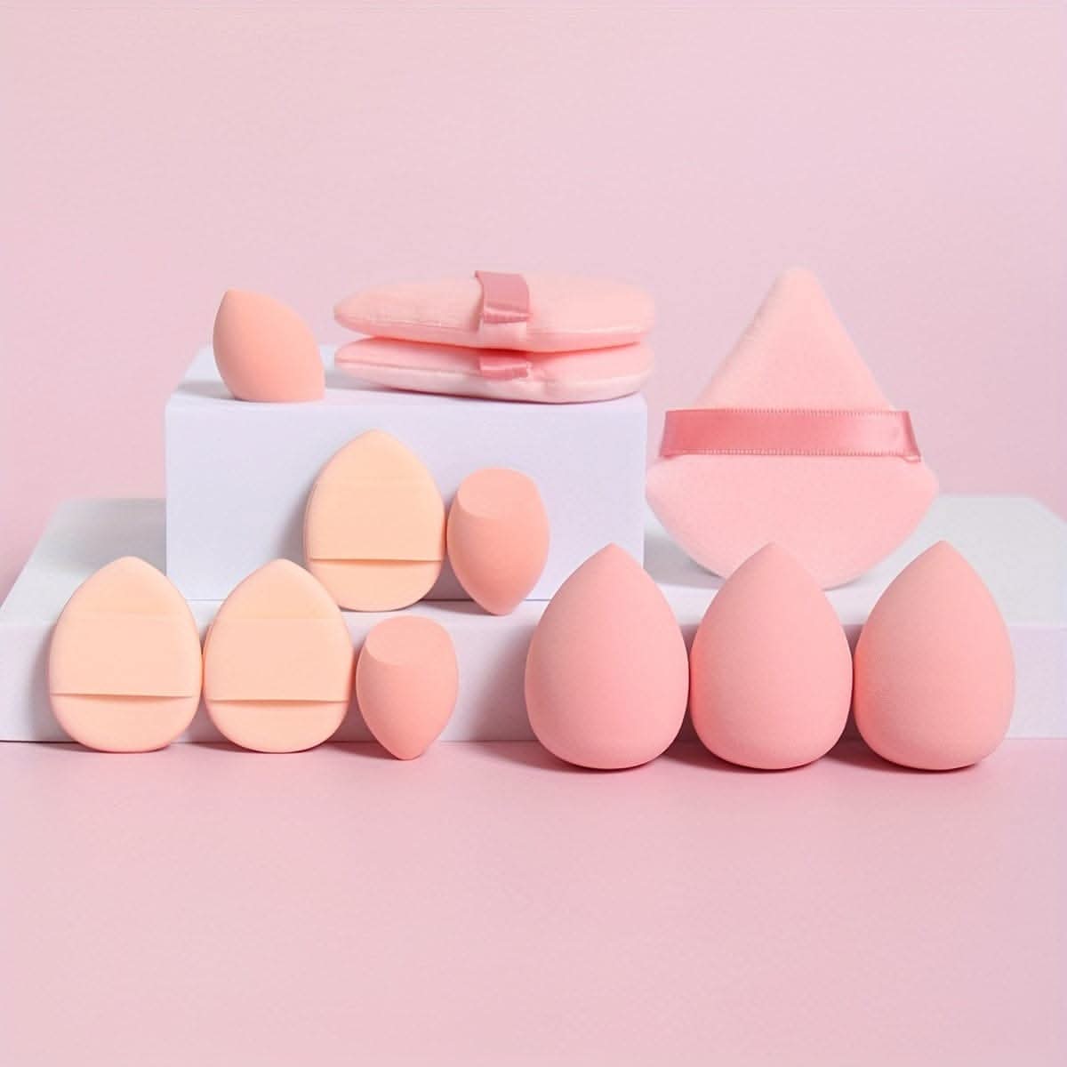 12-Piece Makeup Sponge Puff Set for All Skin Types
