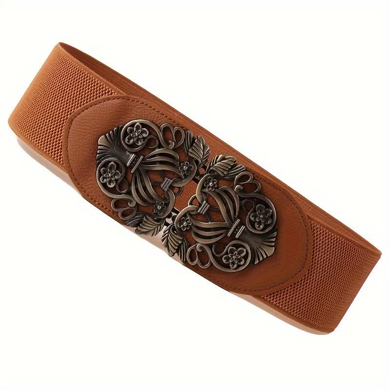 Vintage Wide Elastic Waist Belt for Women