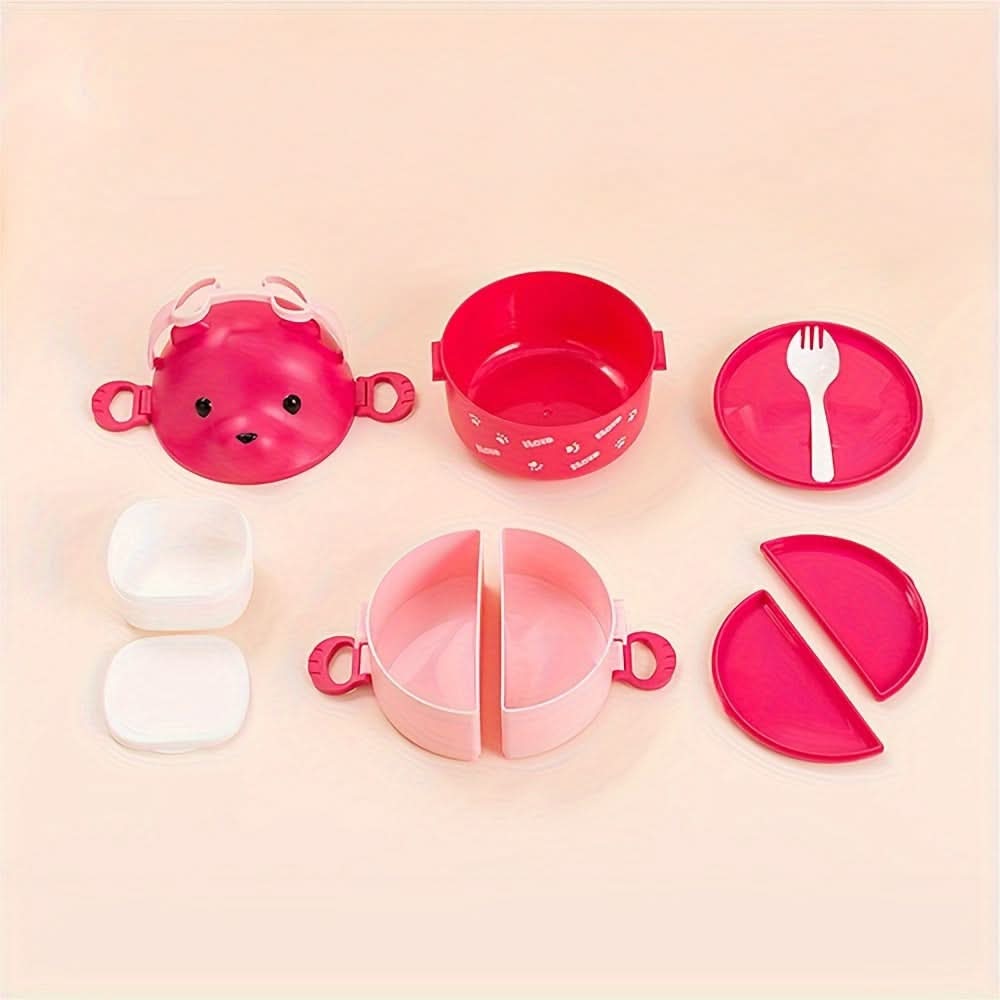 Bear-Shaped Kids Lunch Box - Portable, Durable
