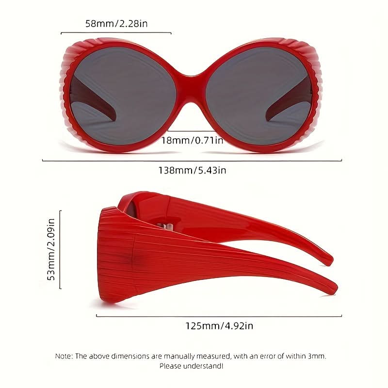 Oversized Round UV400 Sunglasses for Outdoors