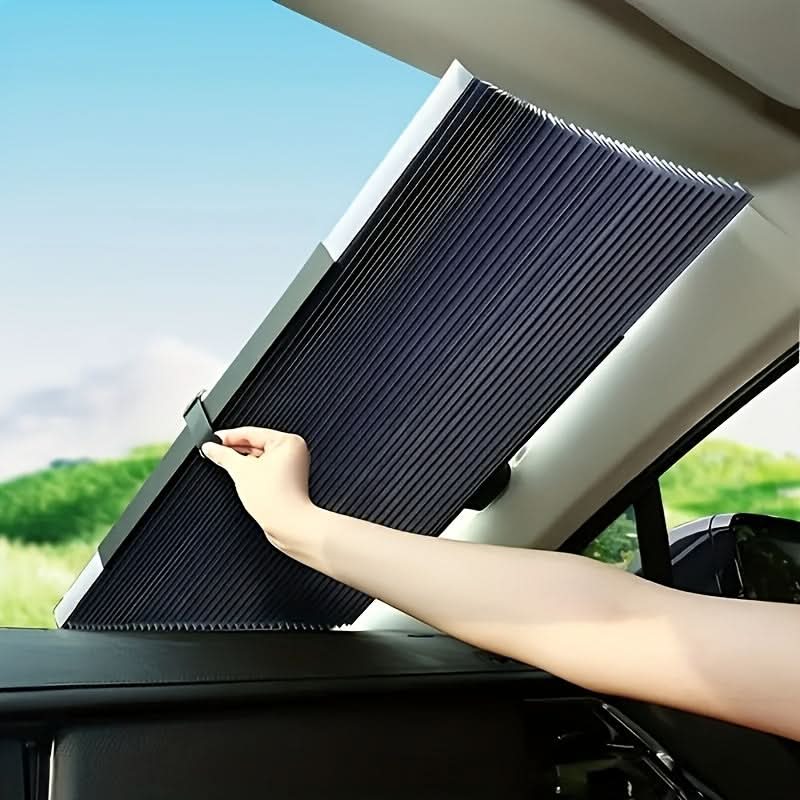 Retractable Car Windshield Sunshade – Foldable UV & Heat Blocker