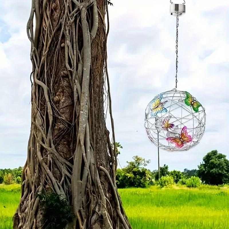 Colorful Butterfly Solar Ball Light – Decorative Hanging Tree Lights