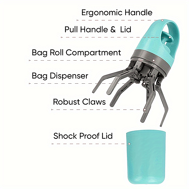 Portable Pet Waste Scooper with Bag Dispenser