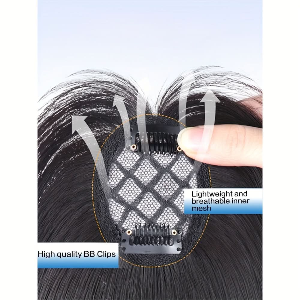 Synthetic Partial Curtain Bangs Hair Piece – Volume & Gray Coverage