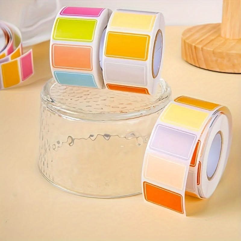 1500 Colored Self-Adhesive Label Stickers Roll