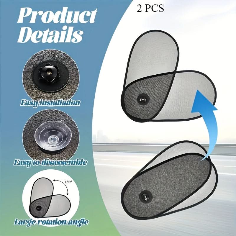 Rotatable Car Side Window Sunshade – 180° Adjustable UV & Heat Protection