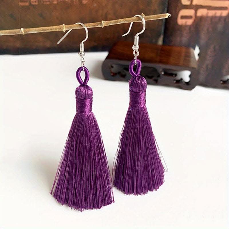 Colorful Tassel Dangle Earrings – Boho Ethnic Style