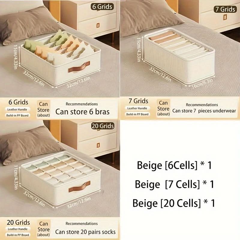 3-Pack Stacking Polyester Closet Organizer Boxes
