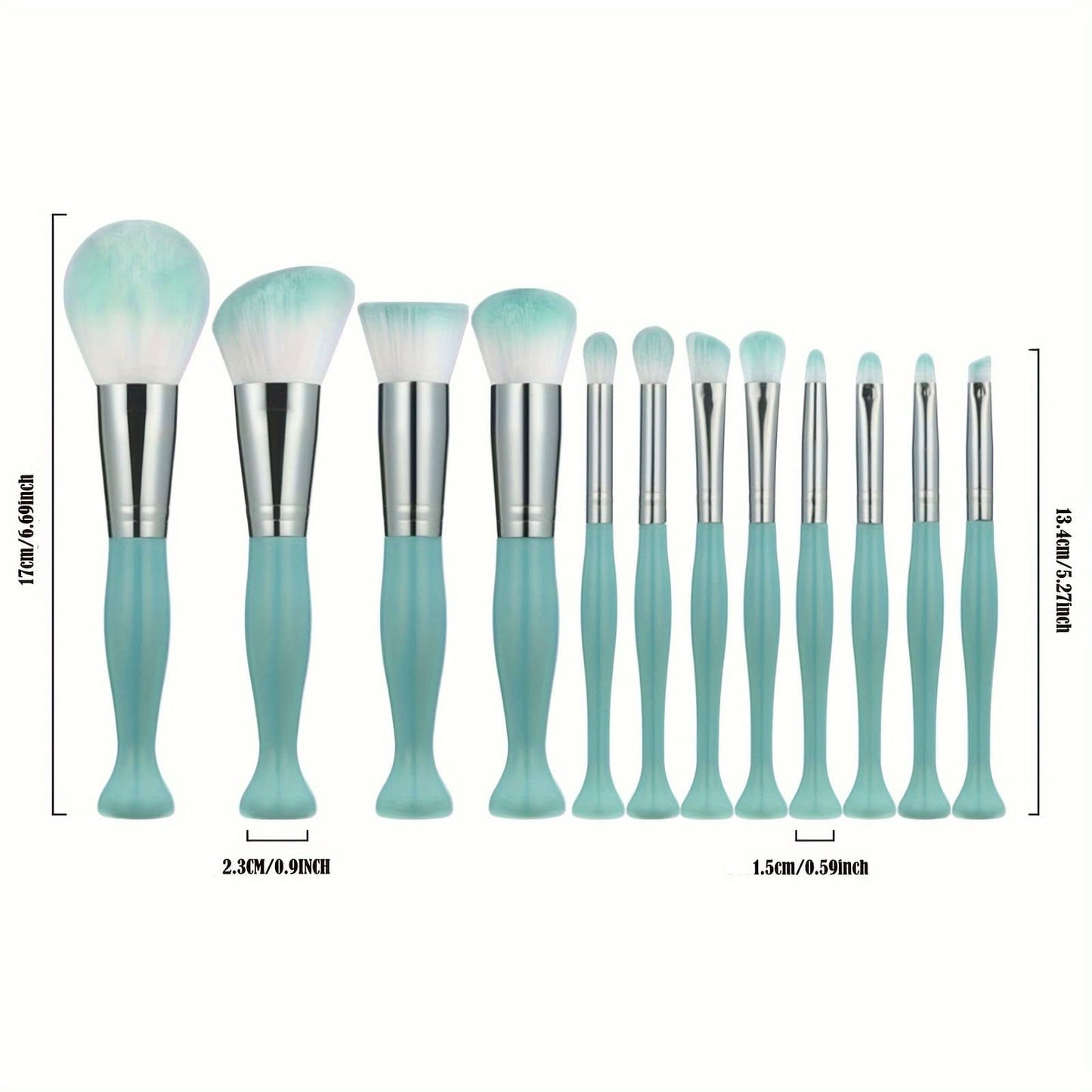 12-Piece Premium Makeup Brush Set with Nylon Bristles