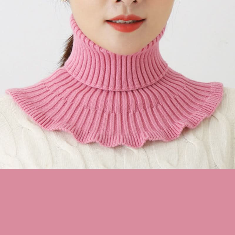 Winter Women's Coldproof Knitted Neck Scarf – Red Fake Collar