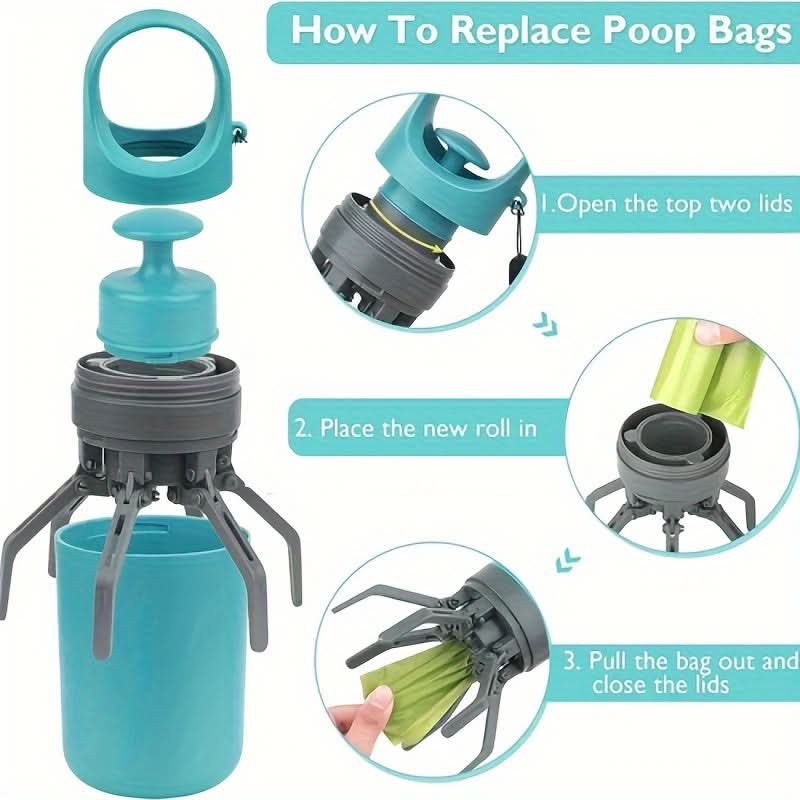 Portable Pet Waste Scooper with Bag Dispenser