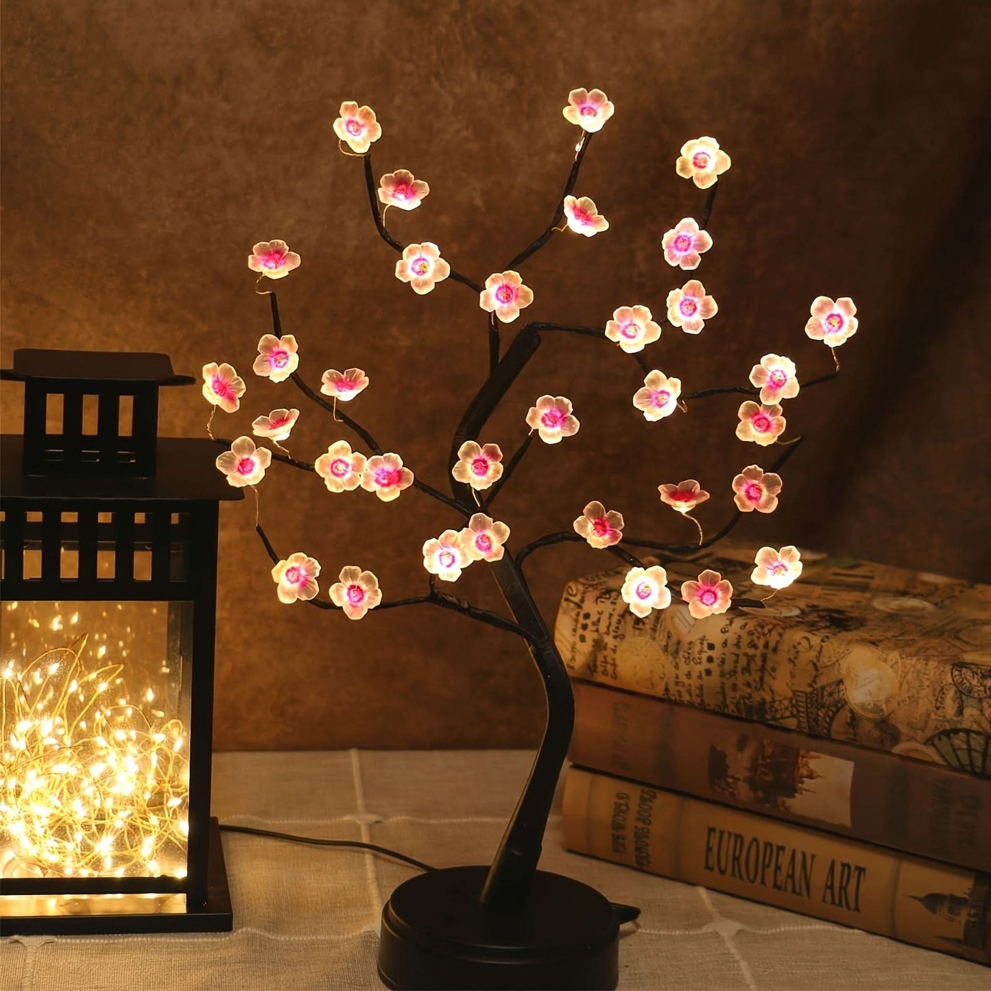 Cherry Blossom LED Bonsai Tree Lamp - USB & Battery Powered