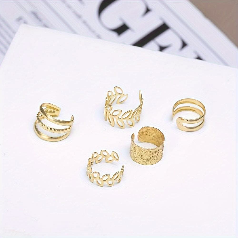 5pcs/Set Trendy Elegant Ear Cuff Set - Classic Style Clip-On Earrings