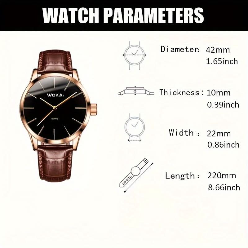 Sleek Men's Sports Business Wristwatch