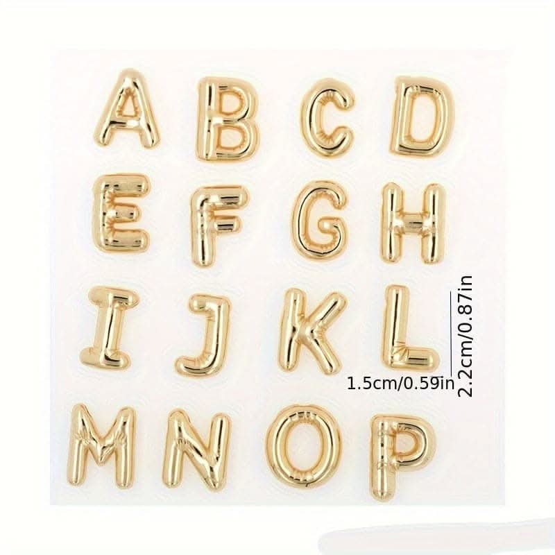 Chunky Golden Alphabet Balloon Pendant Necklace – Stainless Steel