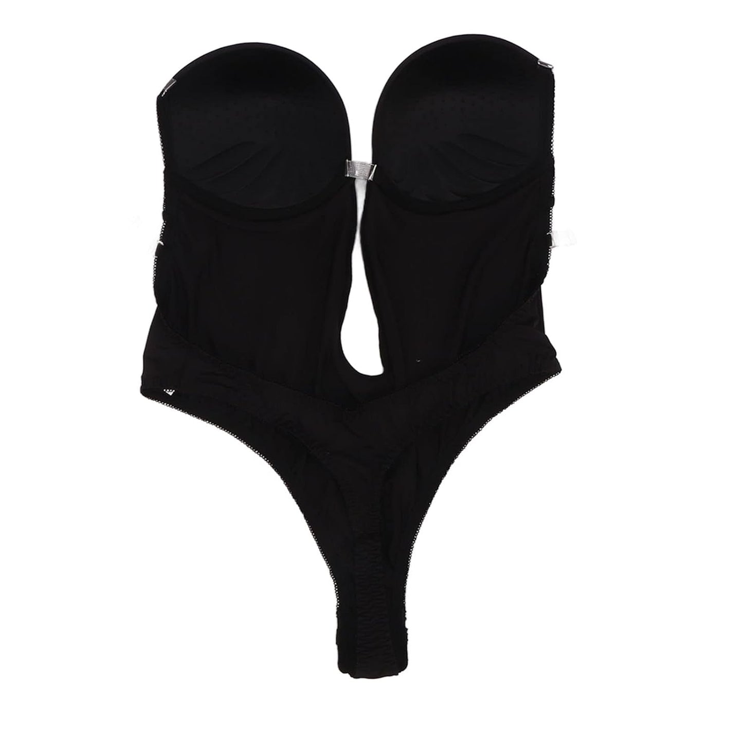 Women’s Black Backless One-Piece Lingerie – Deep V-Neck Breathable Underwear