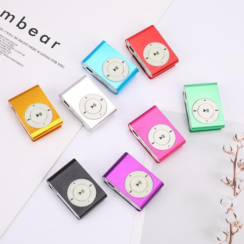 Jaerb Mini MP3 Player with Clip – Rechargeable LED Music Player for Travel, School & Outdoor Use