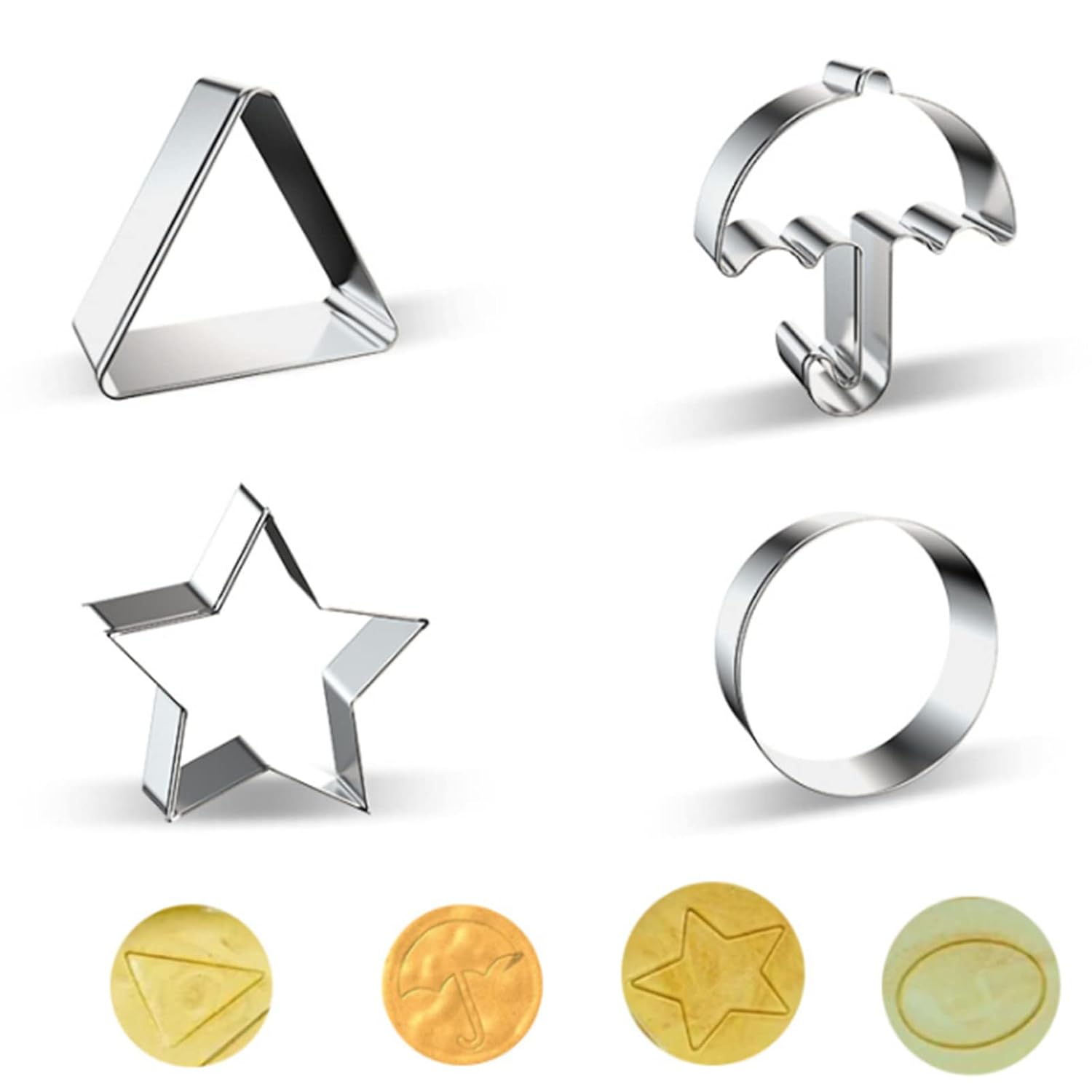 12PCS Stainless Steel Cookie Cutter Mold Kit with Press Disks & Tools