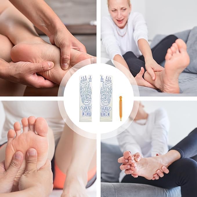 Foot Massage Socks – Acupressure Reflexology Therapy Socks with Massage Stick & Pressure Point Guide