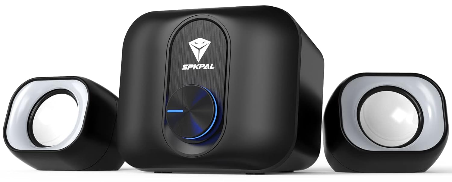 SPKPAL 2.1 USB-Powered Computer Speakers with Subwoofer – 11W Stereo PC Speaker System