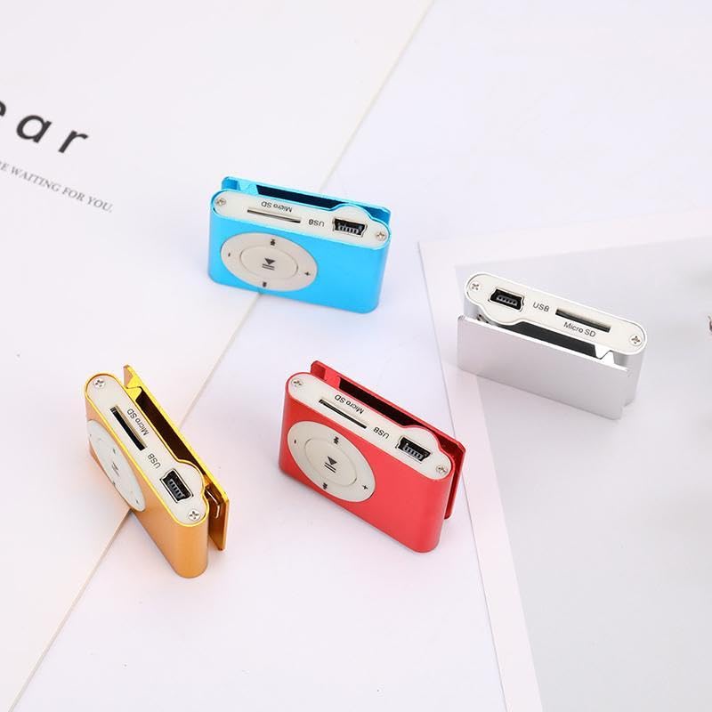 Jaerb Mini MP3 Player with Clip – Rechargeable LED Music Player for Travel, School & Outdoor Use