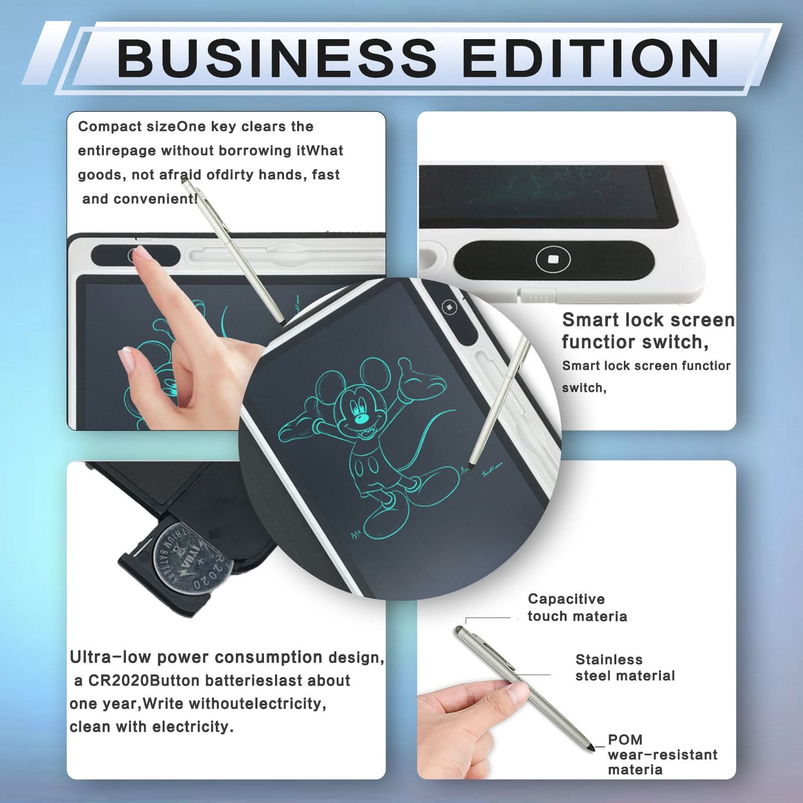 Slim & Portable LCD Writing Tablet – Reusable Digital Drawing Pad for Kids & Adults