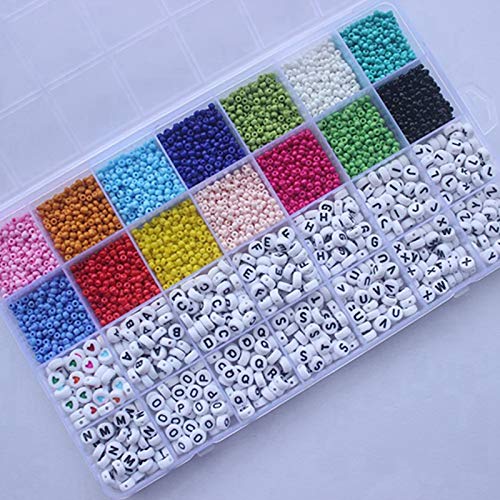 5000PCS Glass Alphabet Bead Set – Multicolor DIY Bracelet & Jewelry Making Kit