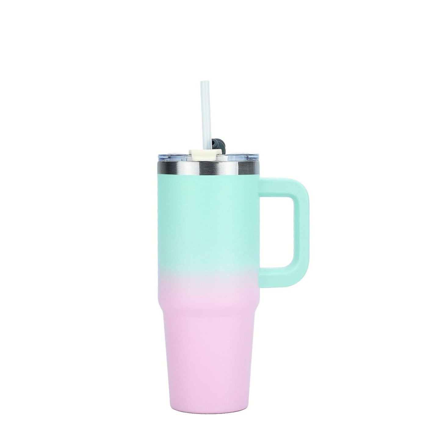 Stainless Steel Tumbler with Handle & Straw