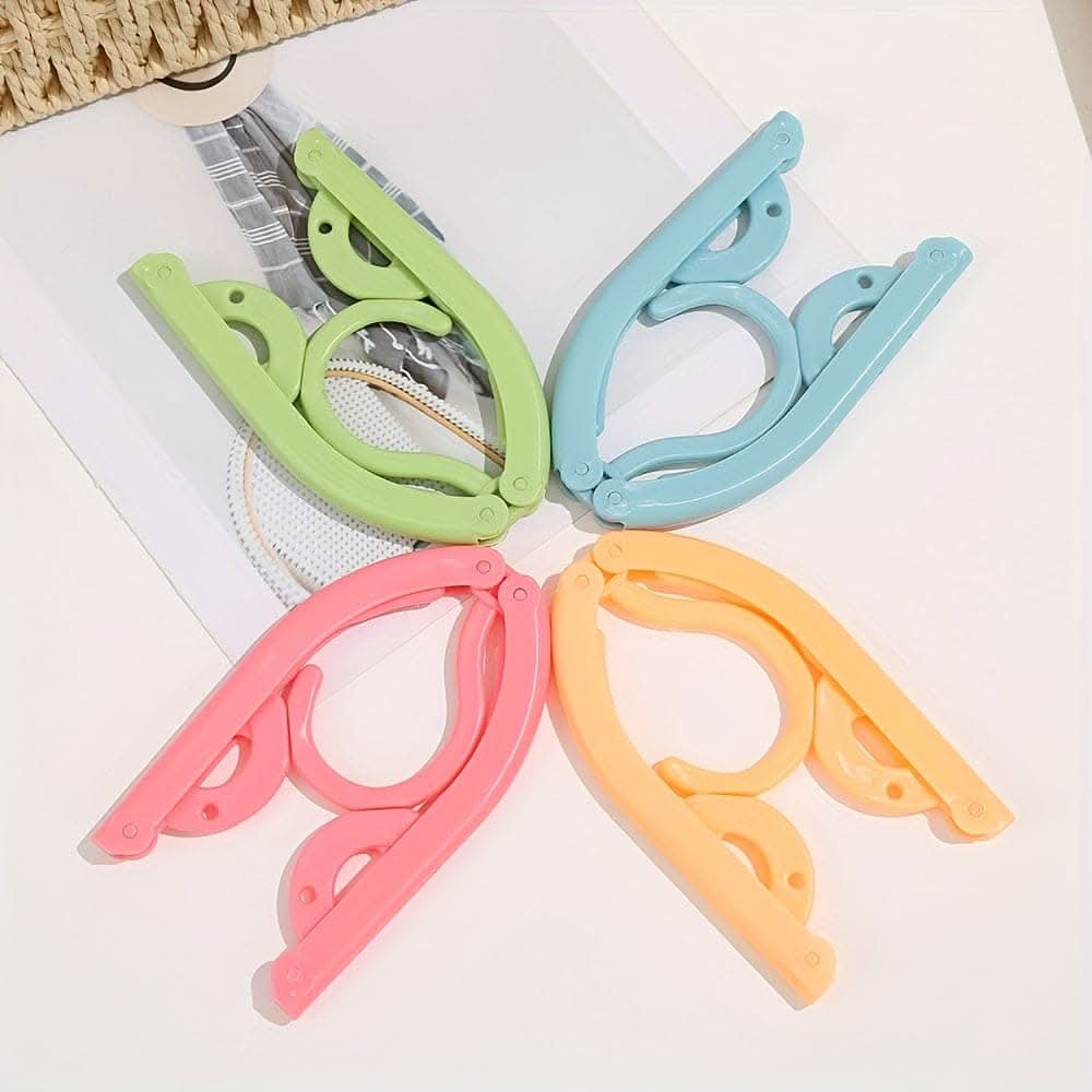 10pcs Premium Foldable Travel Cloth Hangers – Space-Saving & Durable