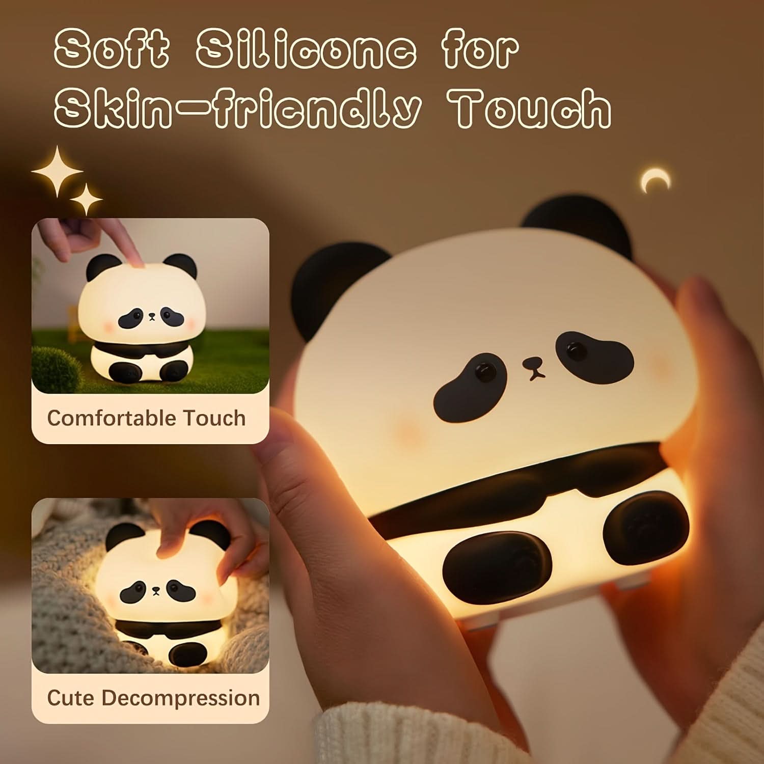 Rechargeable LED Panda Nursery Night Light