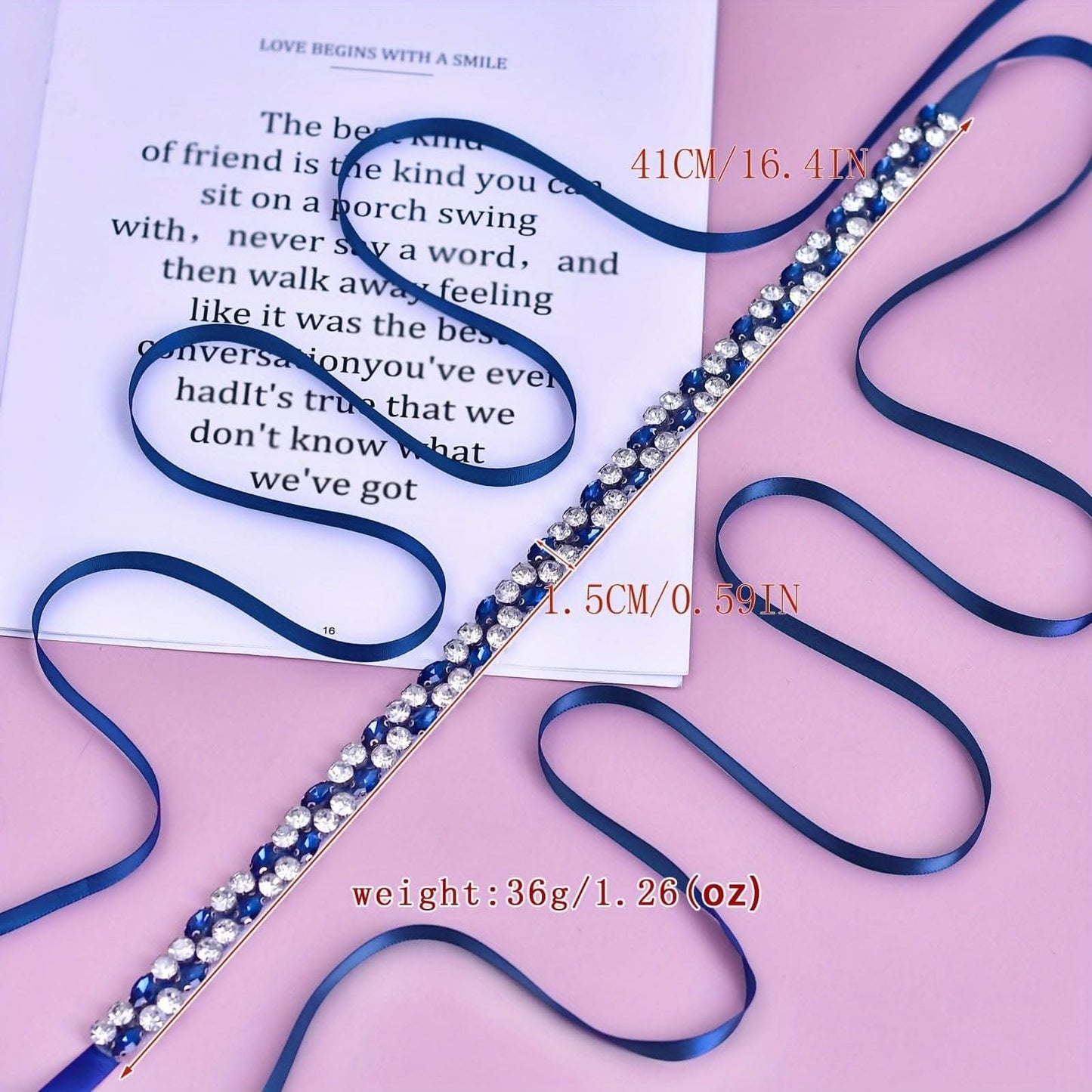 Women's Rhinestone Belt – Elegant Blue Thin Waist Accessory