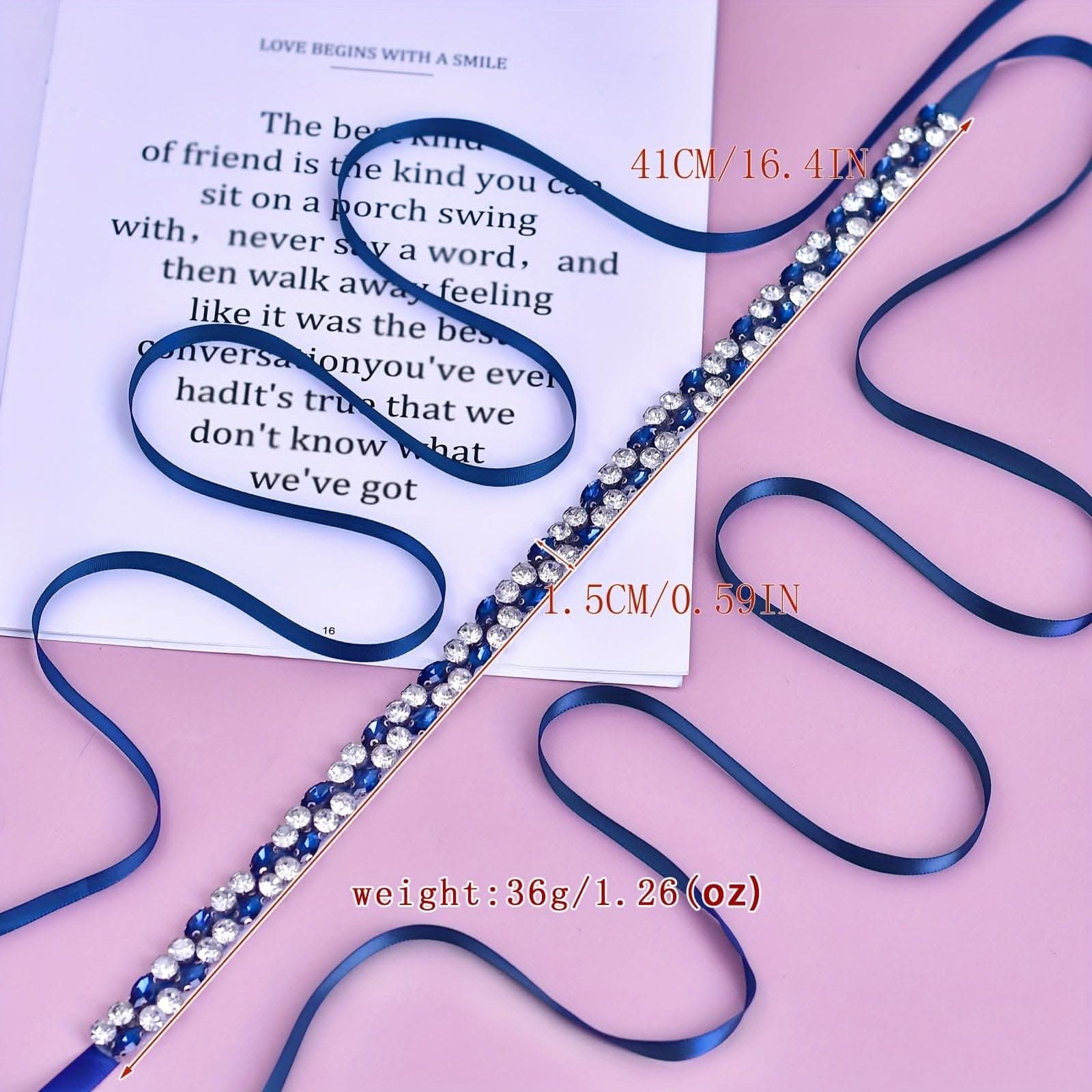 Women's Rhinestone Belt – Elegant Blue Thin Waist Accessory