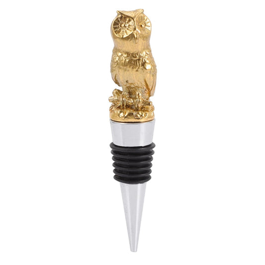 Golden Owl Wine Pourer & Bottle Stopper – Stainless Steel Wine Aerator for Bar, Parties