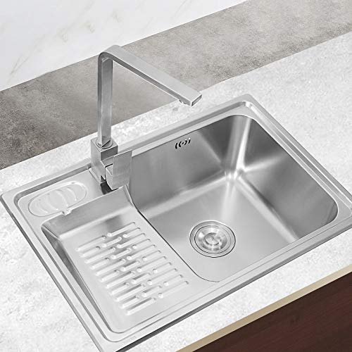 JYDQM Laundry Tub Balcony Household Stainless Steel Laundry Sink with Washboard One-Piece Large Made Kitchen Sink