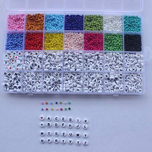 5000PCS Glass Alphabet Bead Set – Multicolor DIY Bracelet & Jewelry Making Kit
