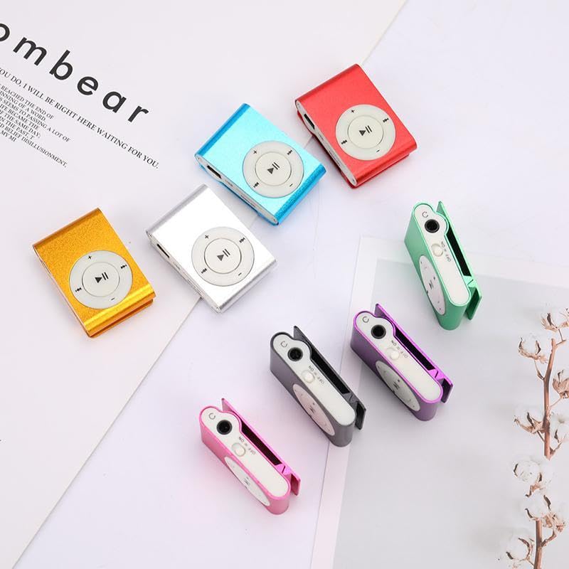 Jaerb Mini MP3 Player with Clip – Rechargeable LED Music Player for Travel, School & Outdoor Use