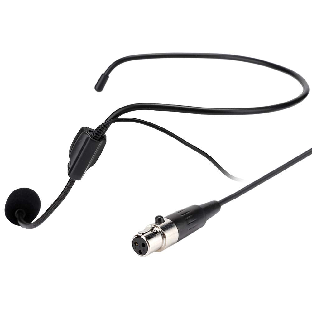 Mini XLR 3-Pin Wireless Headset Microphone – Directional Condenser Mic for Transmitterse