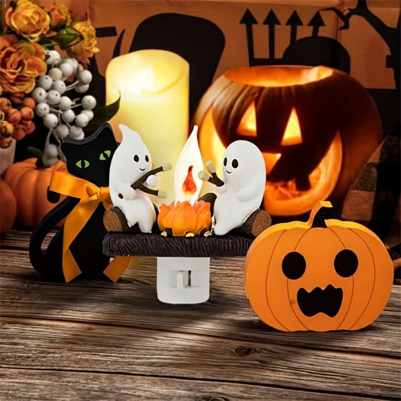 Ghost Campfire Flickering Night Light - 3D LED Faux Campfire
